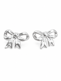 Silver Lazy Bow Earring