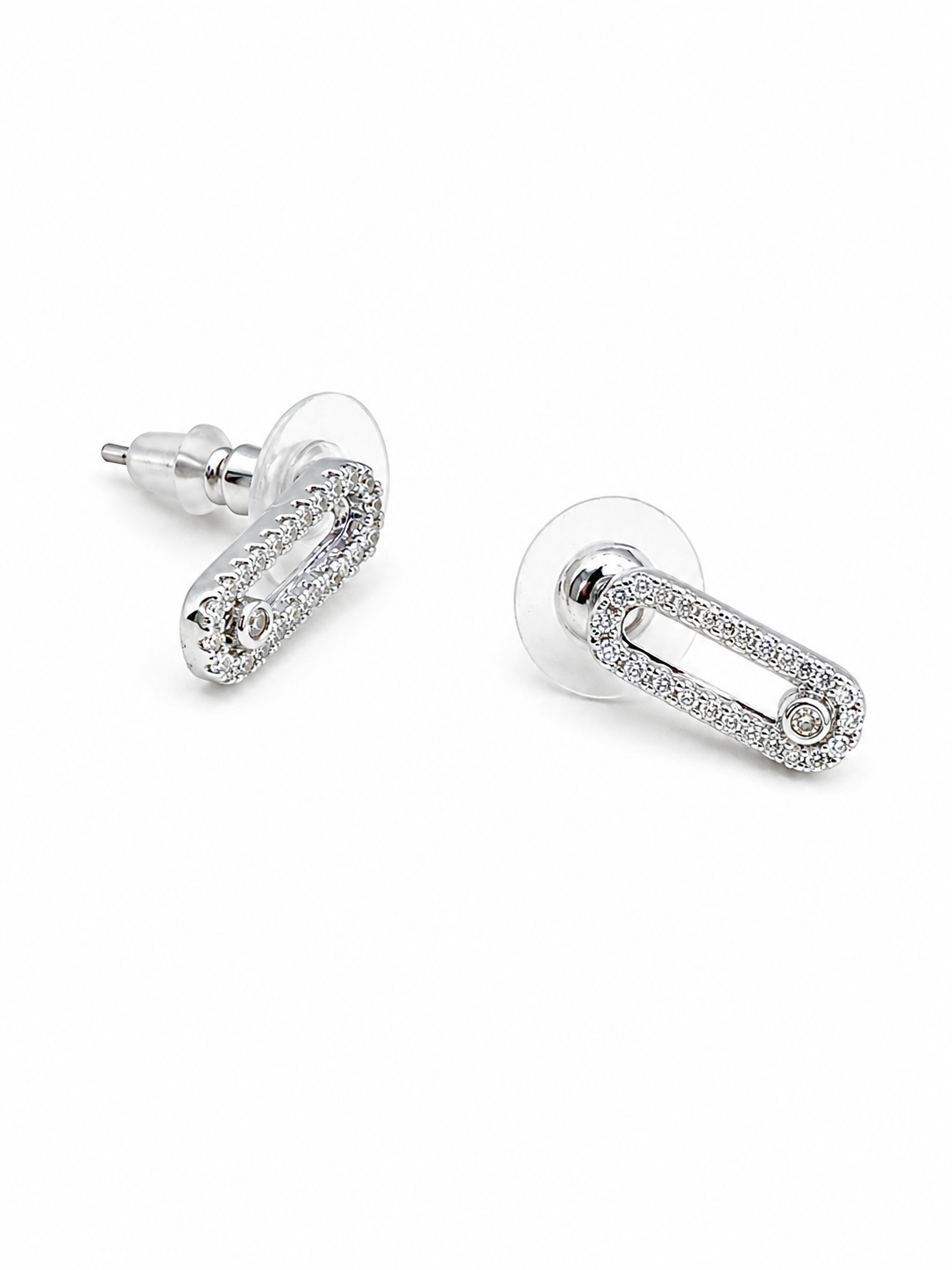Silver Ring Crystal Earring