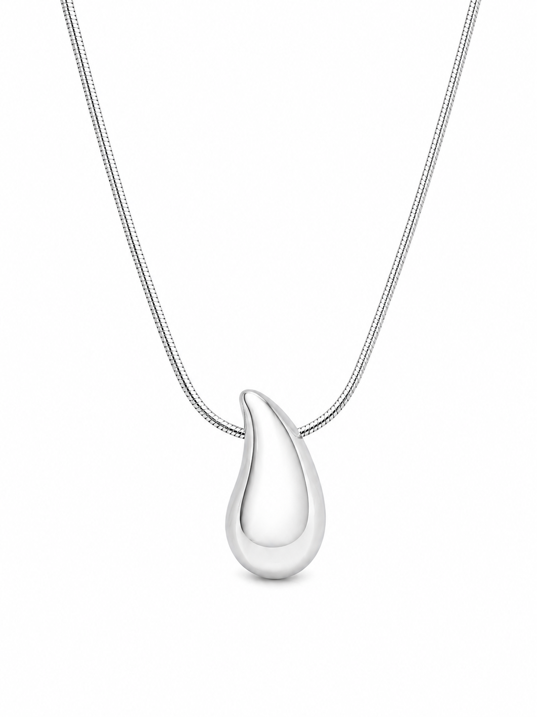Tear Drop Necklace Silver